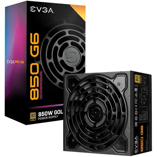 EVGA SuperNOVA 850 G6, 80 Plus GOLD 850W, Fully Modular, Eco Mode with FDB Fan, Includes Power ON Self Tester, Compact 140mm Size, 10 Year Warranty