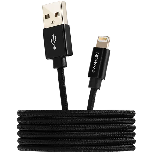 CANYON cable MFI-3 Lightning 12W 1m Black - image 1