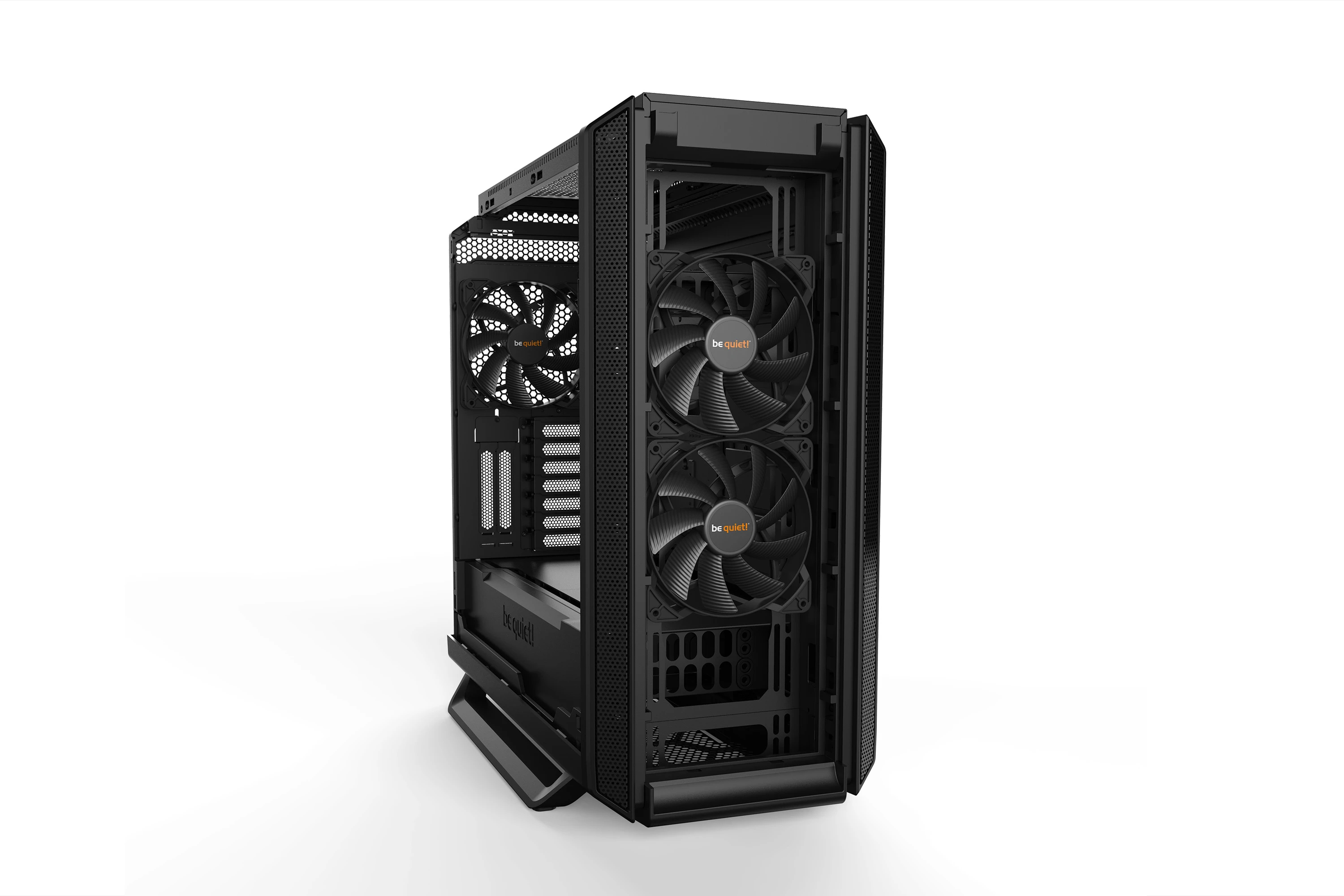 be quiet! SILENT BASE 802 Black, E-ATX/ATX/M-ATX/Mini-ITX, 3x Pure Wings 2 140mm, 4-step fan controller with PWM Hub, 2x USB 3.2 Gen. 1, 1x USB 3.2 Gen. 2 Type C, Mic + Audio, Interchangeable top cover and front panel, 3Y warranty - image 4