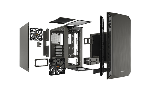 be quiet! PURE BASE 500 Metallic Gray, ATX/M-ATX/Mini-ITX, 2x Pure Wings 2 140mm, 2x USB 3.2 Gen. 1, Mic + Audio, Interchangeable top cover, 3Y warranty - image 3