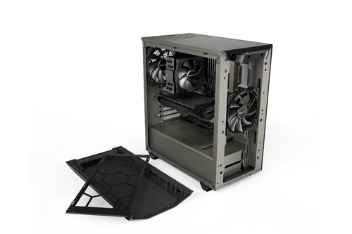 be quiet! PURE BASE 500 Metallic Gray, ATX/M-ATX/Mini-ITX, 2x Pure Wings 2 140mm, 2x USB 3.2 Gen. 1, Mic + Audio, Interchangeable top cover, 3Y warranty - image 6