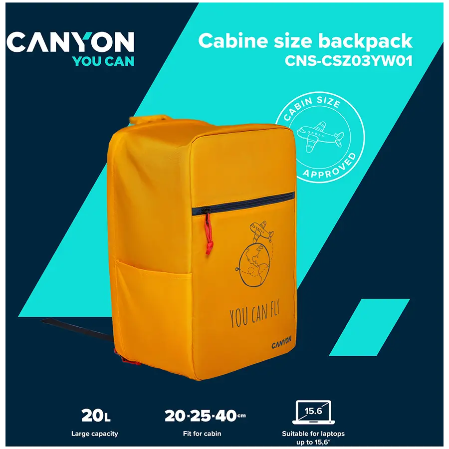 CANYON backpack CSZ-03 Cabin Size Yellow - image 9