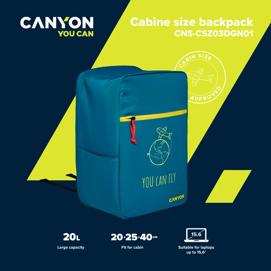 CANYON CSZ-03, cabin size backpack for 15.6'' laptop,polyester,dark green - image 7