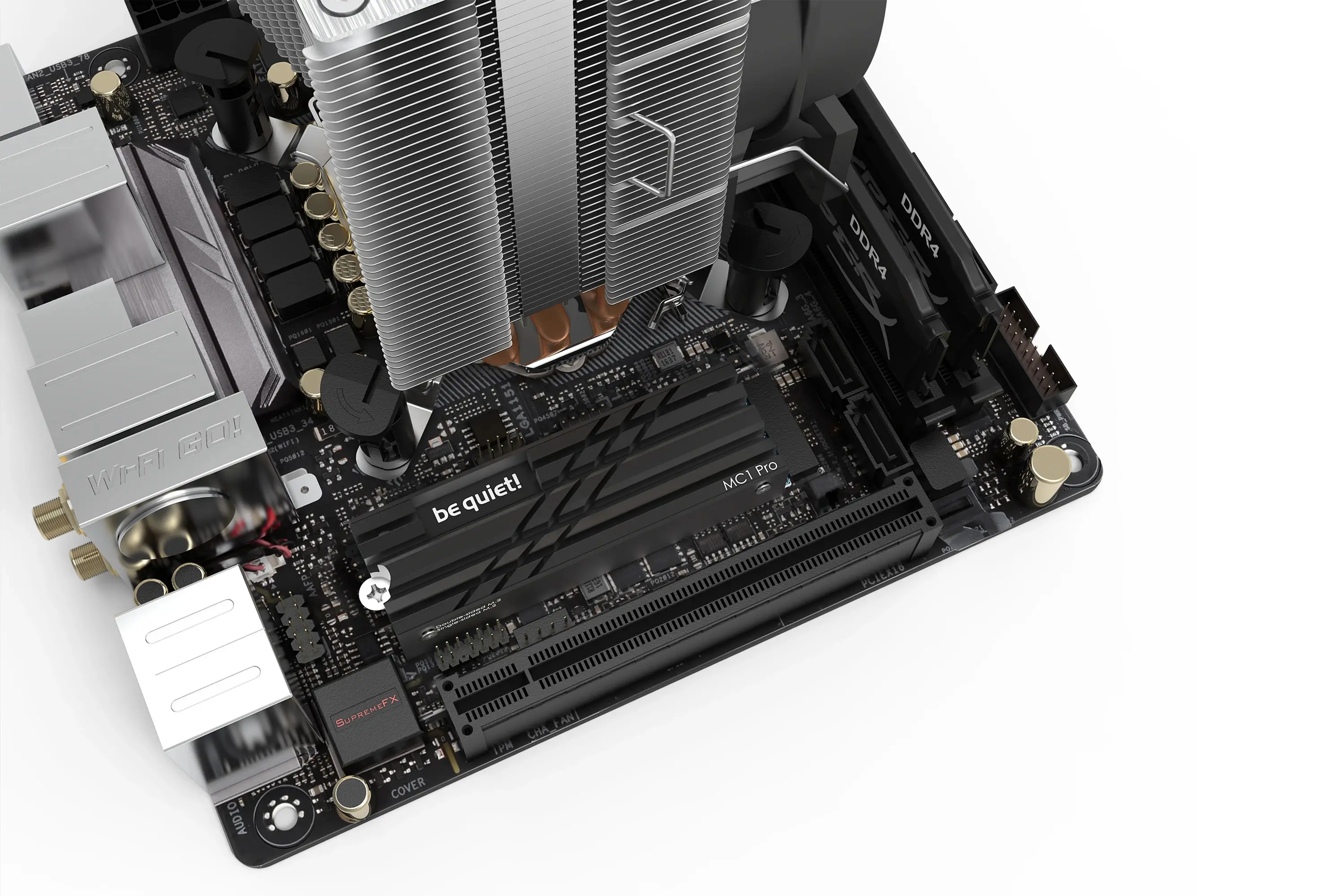 be quiet! M.2 SSD cooler MC1 Pro COOLER, Integrated heat pipe, Fits single and double sided M.2 2280 modules, black - image 1