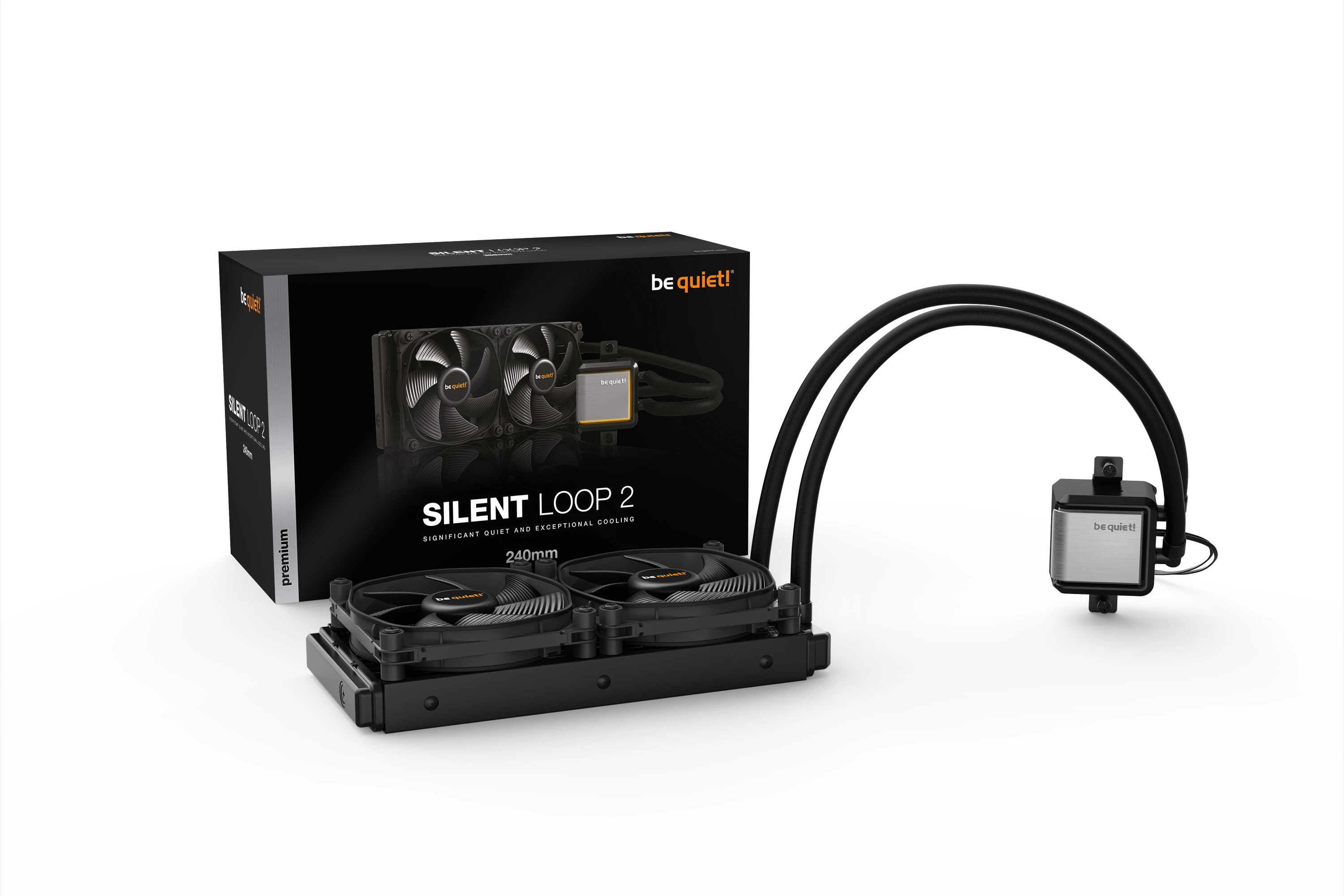 be quiet! SILENT LOOP 2 240mm, 2x Silent Wings 3 120mm PWM high-speed, ARGB LEDs, Intel: 1700/ 1200/ 2066/ 1150/ 1151/ 1155/ 2011(-3) Square ILM, AMD: AM5/AM4, sTRX4 / TR4 (optional, mounting-kit (BZ008)), 3Y Warranty - image 4
