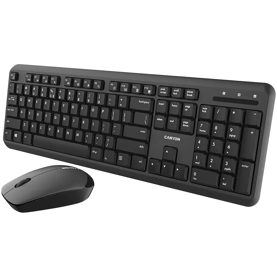 CANYON SET-W20 EN/BG Tastatură+Mouse Velvet Fără fir Negru