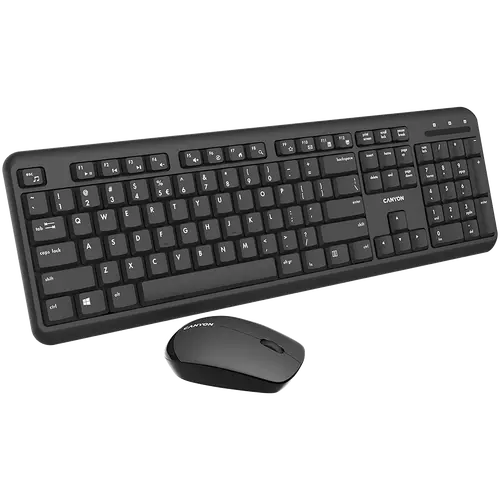 CANYON SET-W20, Wireless combo set,Wireless keyboard with Silent switches,105 keys,BG layout,optical 3D Wireless mice 100DPI black - image 1