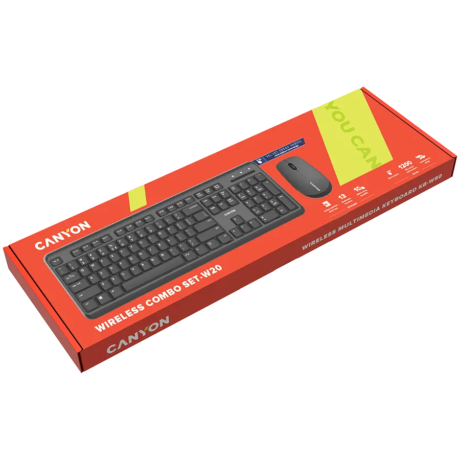 CANYON SET-W20 EN/BG Keyboard+Mouse Velvet Wireless Black - image 2