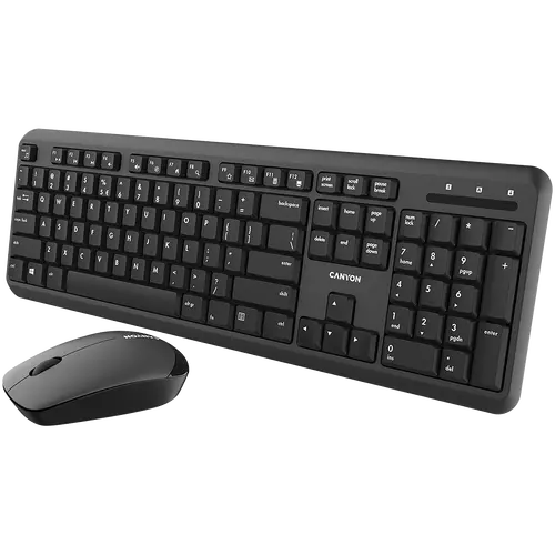 CANYON SET-W20, Wireless combo set,Wireless keyboard with Silent switches,105 keys,BG layout,optical 3D Wireless mice 100DPI black