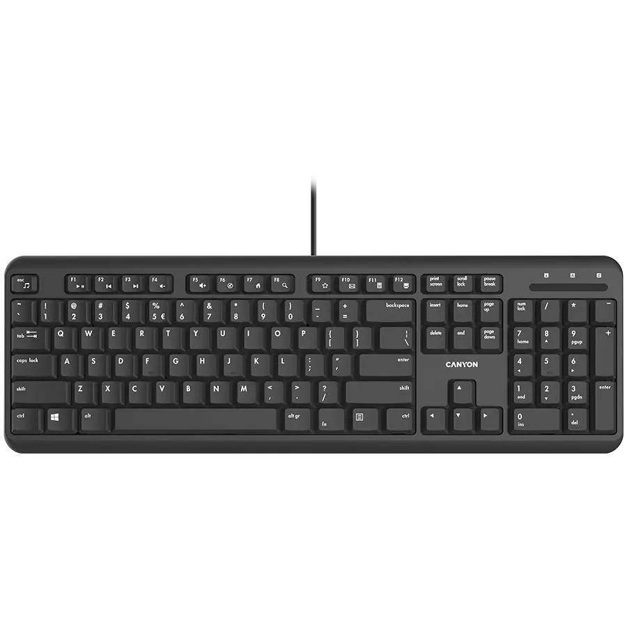 CANYON keyboard HKB-20 EN/BG Velvet Wired Black