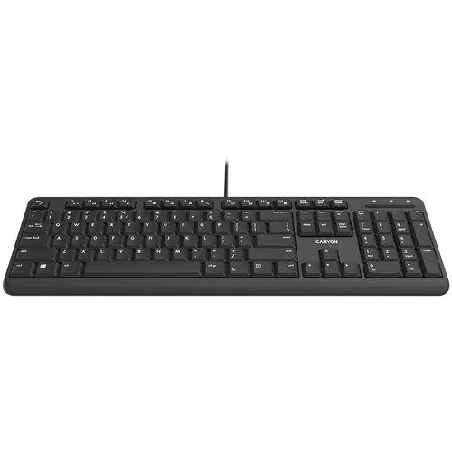 CANYON HKB-20, wired keyboard with Silent switches ,105 keys,black, 1.8 Meters cable length,Size 442*142*17.5mm,460g,BG layout - image 1