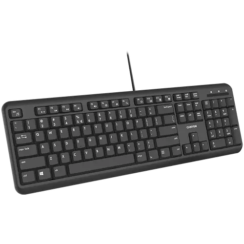 CANYON HKB-20, wired keyboard with Silent switches ,105 keys,black, 1.8 Meters cable length,Size 442*142*17.5mm,460g,BG layout - image 2