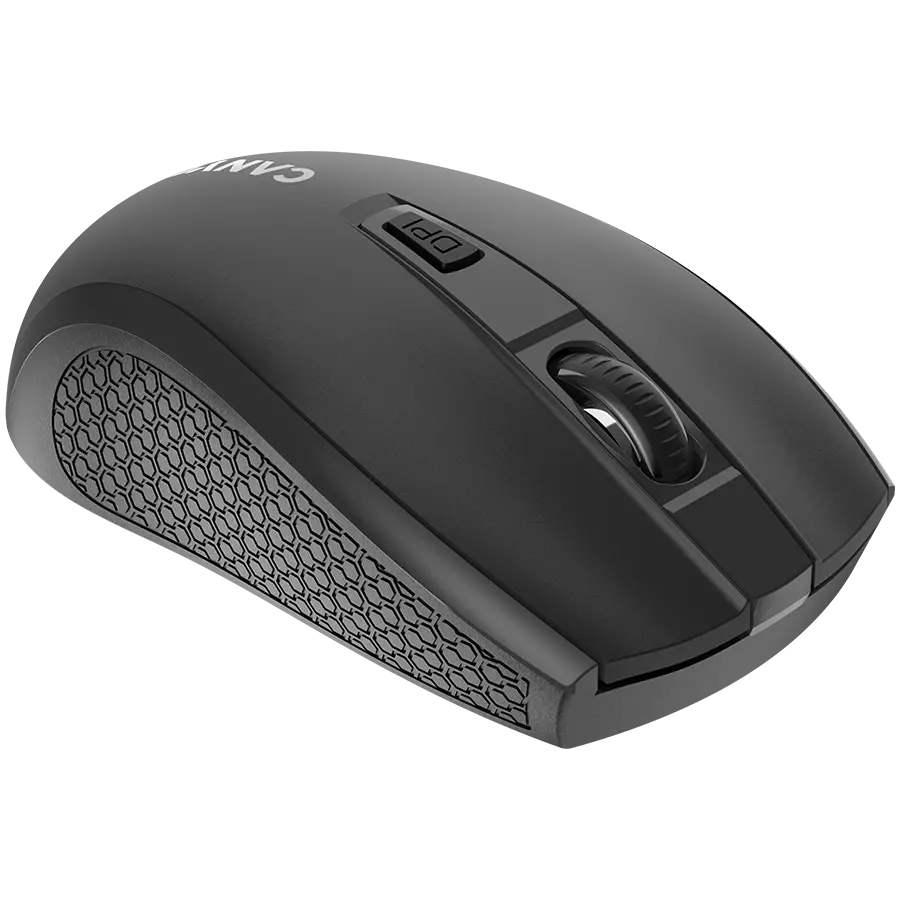 CANYON MW-7, mouse wireless 2.4Ghz, 4 butoane, DPI 800/1200/1600, cu 1 baterie AA, dimensiuni 110*60*37mm, 58g, negru - image 2