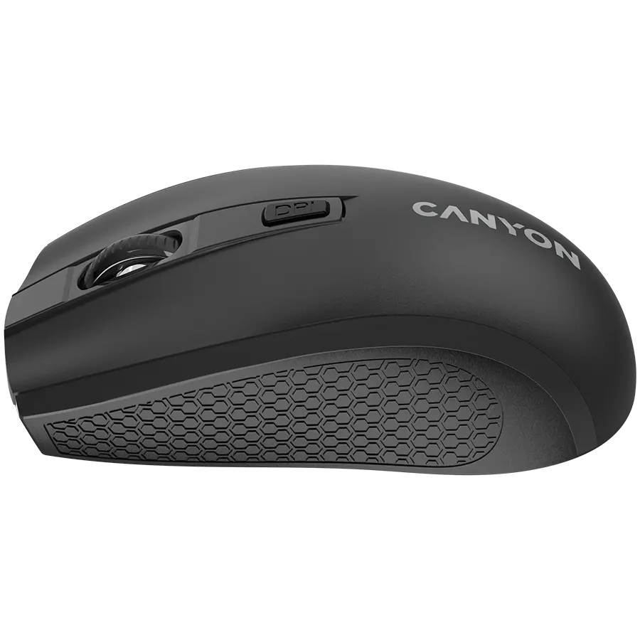 CANYON MW-7, mouse wireless 2.4Ghz, 6 butoane, DPI 800/1200/1600, cu 1 baterie AA, dimensiuni 110*60*37mm, 58g, negru - image 3