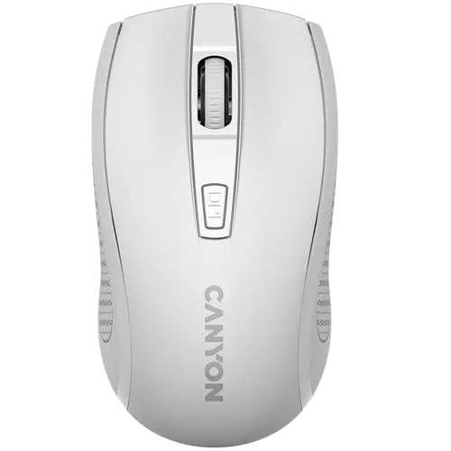 CANYON MW-7, 2.4Ghz wireless mouse, 6 buttons, DPI 800/1200/1600, with 1 AA battery ,size 110*60*37mm,58g,white
