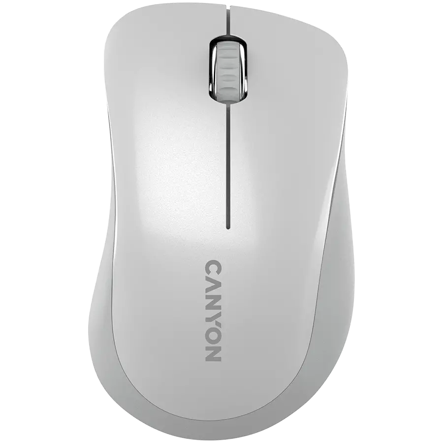CANYON MW-11, Ασύρματο ποντίκι 2.4 GHz, με 3 κουμπιά, DPI 1200, Μπαταρία: AAA*2τμχ, περλέ λευκό γκρι 67*109*38mm 0.063kg