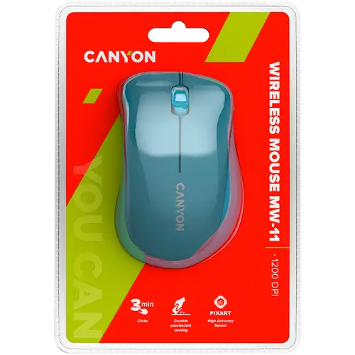 CANYON MW-11, 2.4 GHz  Wireless mouse ,with 3 buttons, DPI 1200, Battery:AAA*2pcs  ,Blue67*109*38mm 0.063kg - image 5