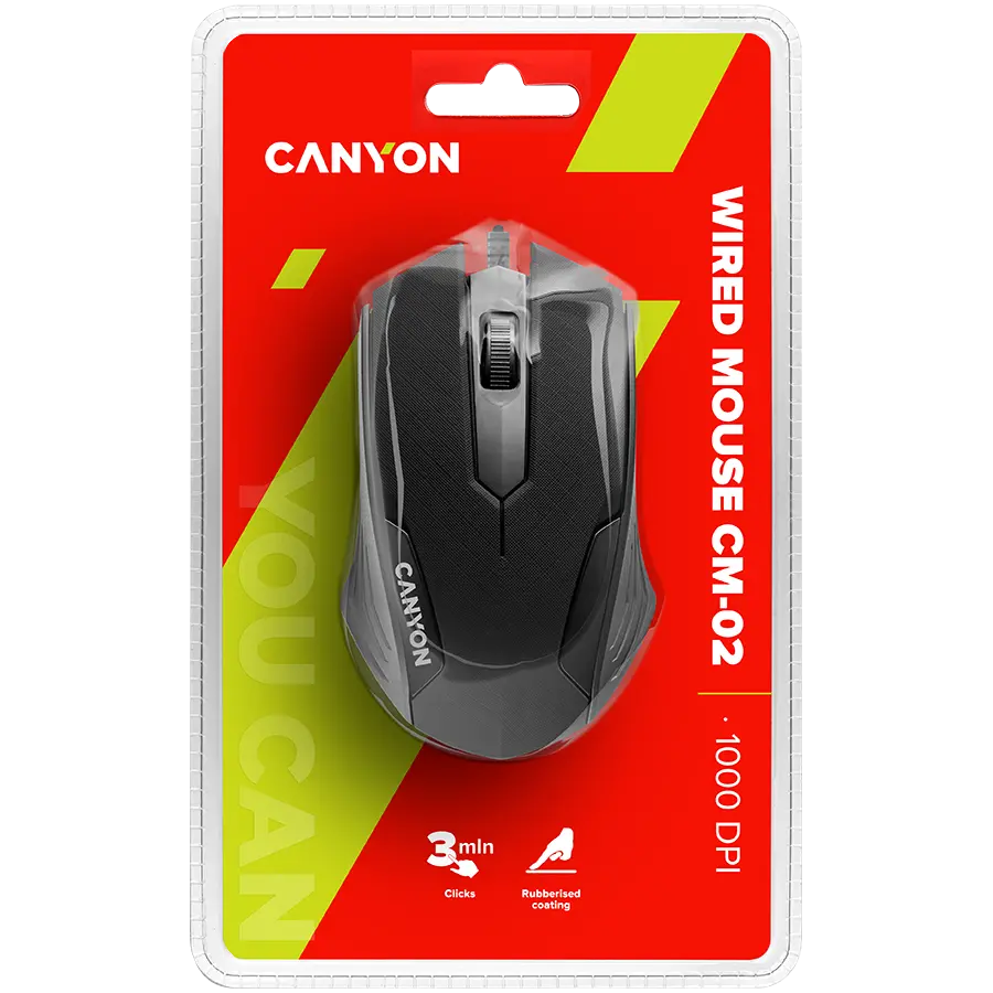 CANYON Optical wired mice, 3 buttons, DPI 1000, Black - image 3
