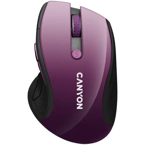 CANYON 2.4Ghz wireless mouse, optical tracking - blue LED, 6 buttons, DPI 1000/1200/1600, Purple pearl glossy