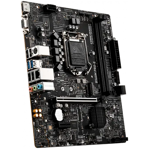 MSI B560M PRO-E,m-ATX,Socket 1200,Intel B560 Chipset,2 DIMMs,Dual Channel DDR4 up to 4800(OC)MHz,1x PCIe x16 slot,1x M.2 slot,2x USB 3.2 Gen 1,4x USB 2.0,1x HDMI,1x VGA,1G LAN,7.1 Audio,3y warranty - image 1