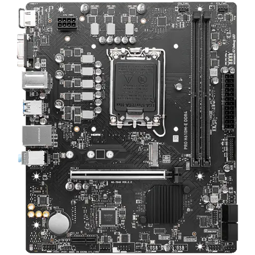 MSI PRO H610M-E DDR4, Micro-ATX, Socket 1700, Dual Channel DDR4 3200(OC)MHz, 1x PCIe x16 slots, 1x M.2 slots, 1x HDMI, 1 x VGA, 2x USB 3.2 Gen 1, 4x USB 2.0, 3Y - image 1