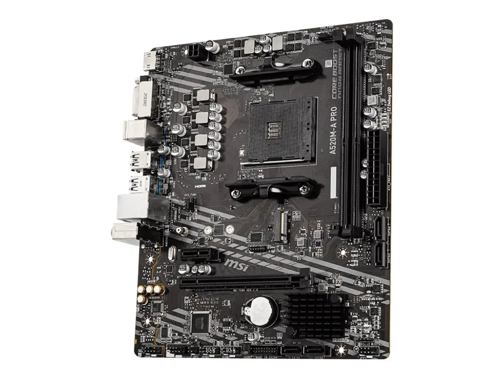 MSI Μητρική πλακέτα Desktop A520M-A PRO (A520, AM4, 2xDDR4, 1x υποδοχή PCI-E 3.0 x16, 1x υποδοχή M.2, 4x USB 3.2 Gen1, 2x USB 2.0, 1x HDMI, 1x DVI-D - image 2