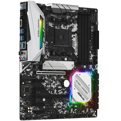 ASROCK Main Board Desktop B450 STEEL LEGEND (AM4, 4xDDR4, HDMI/DP ,2xPCIe x16,4xPCIe x1, 2xM.2, 6 SATA3, USB 3.1,Type-C 1xCOM Port Header, 1 x PS/2) ATX retail - image 1