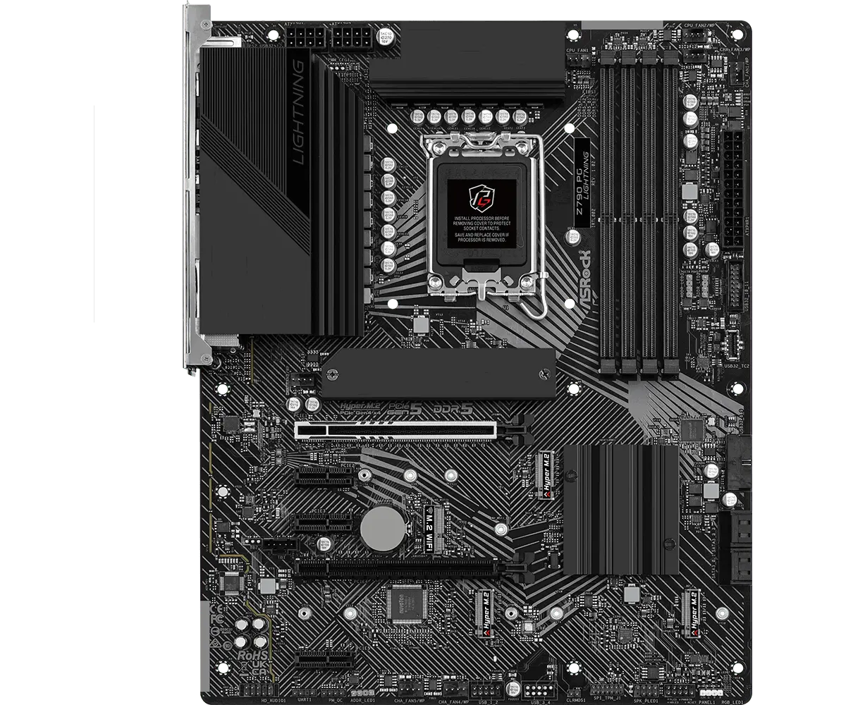 ASROCK MB Desktop Z790 PG Lightning (S1700, 4x DDR5, 1x PCIe 4.0 x16, 1x PCIe 5.0 x16, 3x PCIe 3.0 x1, 4x Hyper M.2, 4x SATA3 6.0Gb/s, RAID 0,1,5,10, 2x USB-C, 10x USB 3.2, 3x USB 2.0, 1x RJ-45 2.5GB, 1x HDMI, ATX - image 1