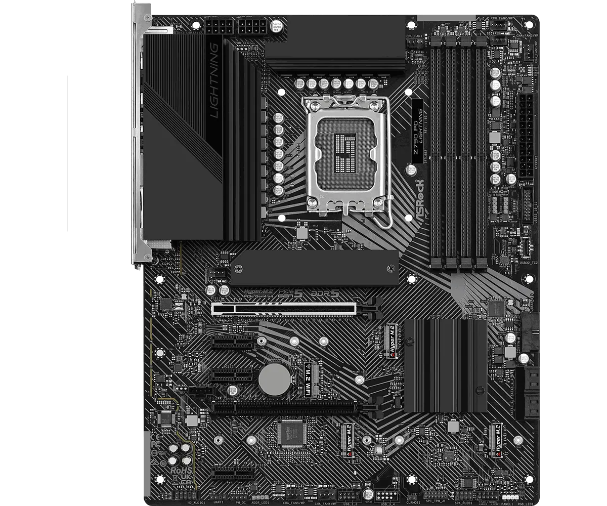 ASROCK MB Desktop Z790 PG Lightning (S1700, 4x DDR5, 1x PCIe 4.0 x16, 1x PCIe 5.0 x16, 3x PCIe 3.0 x1, 4x Hyper M.2, 4x SATA3 6.0Gb/s, RAID 0,1,5,10, 2x USB-C, 10x USB 3.2, 3x USB 2.0, 1x RJ-45 2.5GB, 1x HDMI, ATX - image 2