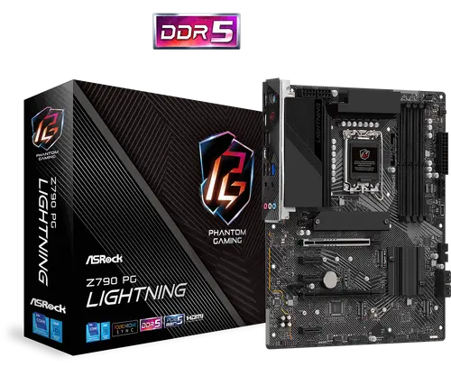 ASROCK Μητρική Desktop Z790 PG Lightning (S1700, 4x DDR5, 1x PCIe 4.0 x16, 1x PCIe 5.0 x16, 3x PCIe 3.0 x1, 4x Hyper M.2, 4x SATA3 6.0Gb/s, RAID - 1