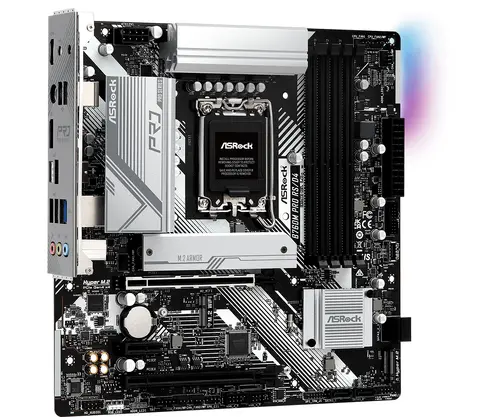 B760M PRO RS/D4 - ASROCK MB Desktop B760M Pro RS (S1700, 4x DDR4, 2x PCIe 4.0 x16, 1x PCIe 4.0 x1, 1x Hyper M.2 PCIe Gen4x4, 4x SATA3, 2x USB-C, 5x USB 3.2, 6x USB 2.0, 1x RJ-45 2.5GB, 1x HDMI, 1x DP, 7.1 HD Audio, micro ATX - image 1