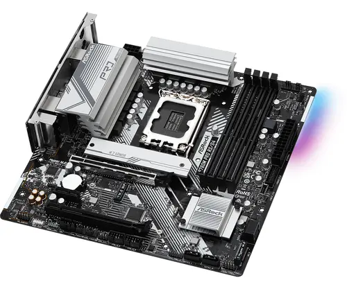 B760M PRO RS/D4 - ASROCK MB Desktop B760M Pro RS (S1700, 4x DDR4, 2x PCIe 4.0 x16, 1x PCIe 4.0 x1, 1x Hyper M.2 PCIe Gen4x4, 4x SATA3, 2x USB-C, 5x USB 3.2, 6x USB 2.0, 1x RJ-45 2.5GB, 1x HDMI, 1x DP, 7.1 HD Audio, micro ATX - image 2