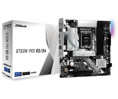 B760M PRO RS/D4 - ASROCK MB Desktop B760M Pro RS (S1700, 4x DDR4, 2x PCIe 4.0 x16, 1x PCIe 4.0 x1, 1x Hyper M.2 PCIe Gen4x4, 4x SATA3, 2x USB-C, 5x USB 3.2, 6x USB 2.0, 1x RJ-45 2.5GB, 1x HDMI, 1x DP, 7.1 HD Audio, micro ATX - image 4