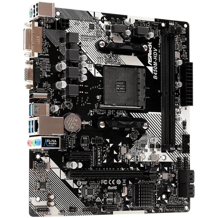 ASROCK Main Board Desktop B450M-HDV R4.0 (SAM4,2xDDR4,1xPCI 3.0x16,1xPCI Ex1,SATA III,1xM.2,1xUlraM.2,USB3.0,GLAN, VGA,DVI,HDMI,) mATX Retail - image 2