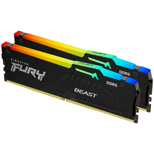 Kingston DRAM 32GB 5200MT/s DDR5 CL40 DIMM (Kit of 2) FURY Beast RGB XMP