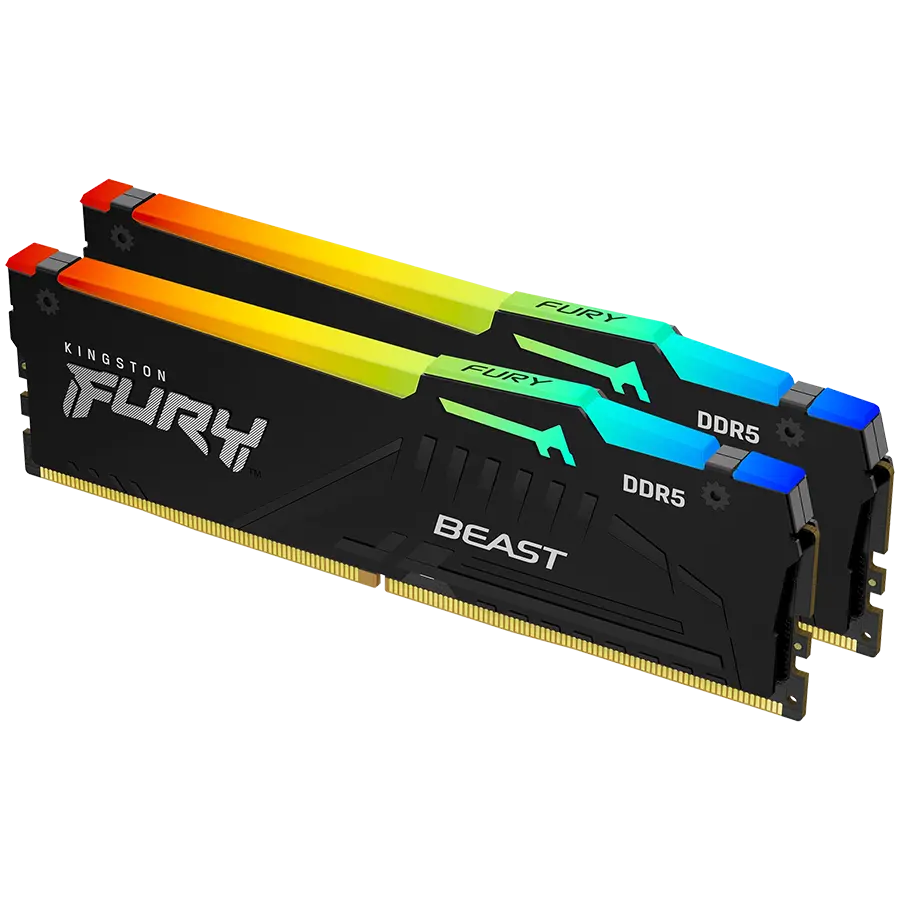 Kingston DRAM 32GB 5200MT/s DDR5 CL36 DIMM (Kit of 2) FURY Beast RGB EXPO