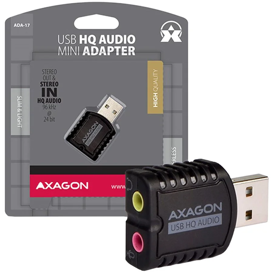 AXAGON ADA-17 USB2.0 - Stereo HQ Audio Mini Adapter 24bit 96kHz