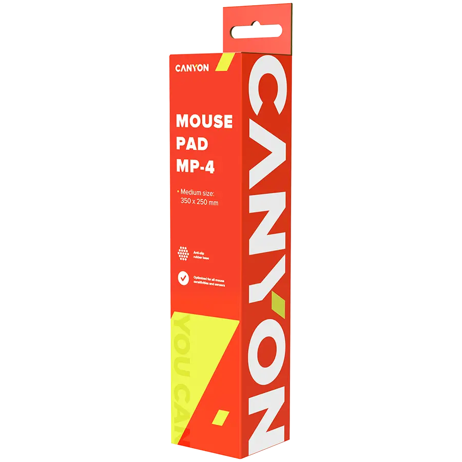 CANYON MP-4, Mouse pad,350X250X3MM,Multipandex,fully black with our logo (non gaming),blister cardboard - image 2