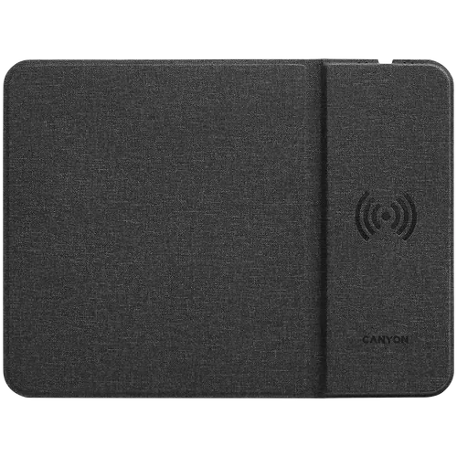 CANYON MP-W5, Mouse Mat with wireless charger, Input 5V/2A,9V2A Output 5W/7.5W/10W, 324*244*6mm, USB Type C cable length 1m, Black, 220g