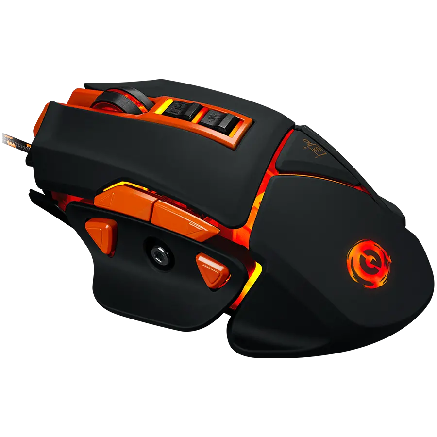 CANYON Οπτικό gaming ποντίκι, ρυθμιζόμενο DPI 800/1000/1200/1600/2400/3200/4800/6400, οπίσθιος φωτισμός LED, υποδοχή για κινητό βάρος και - image 1