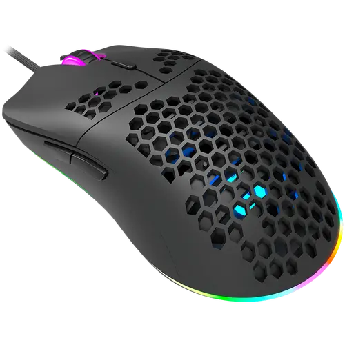CANYON Puncher GM-11, Gaming Mouse with 7 programmable buttons, Pixart 3519 optical sensor, 4 levels of DPI and up to 4200, 5 million times key life, 1.65m Ultraweave cable, UPE feet and colorful RGB lights, Black, size:128.5x67x37.5mm, 105g - image 1