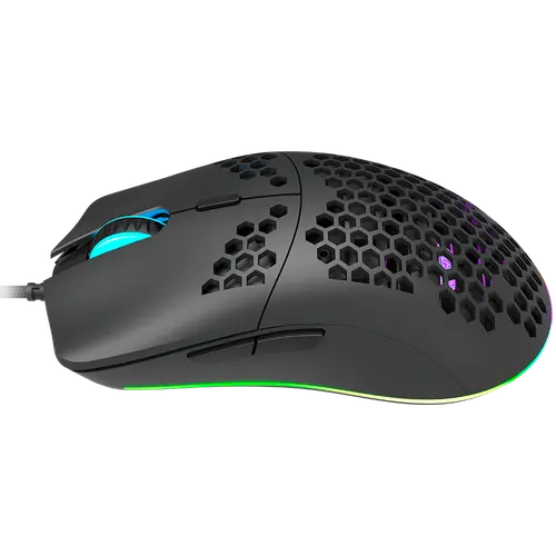 CANYON Puncher GM-11, Gaming Mouse with 7 programmable buttons, Pixart 3519 optical sensor, 4 levels of DPI and up to 4200, 5 million times key life, 1.65m Ultraweave cable, UPE feet and colorful RGB lights, Black, size:128.5x67x37.5mm, 105g - image 2
