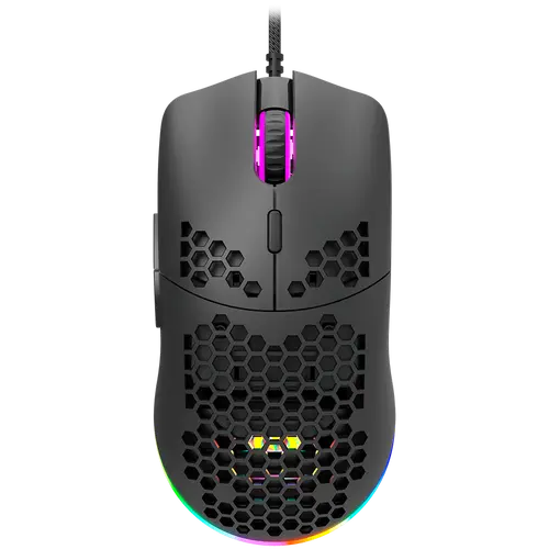 CANYON Puncher GM-11, Gaming Mouse with 7 programmable buttons, Pixart 3519 optical sensor, 4 levels of DPI and up to 4200, 5 million times key life, 1.65m Ultraweave cable, UPE feet and colorful RGB lights, Black, size:128.5x67x37.5mm, 105g