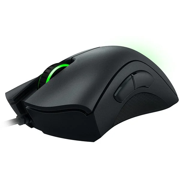 Razer DeathAdder Essential, Gaming Mouse, True 6 400 DPI optical sensor, Ergonomic Form Factor, Mechanical Mouse Switches with 10 million-click life cycle, 1000 Hz Ultrapolling, Single-color green lighting - image 1