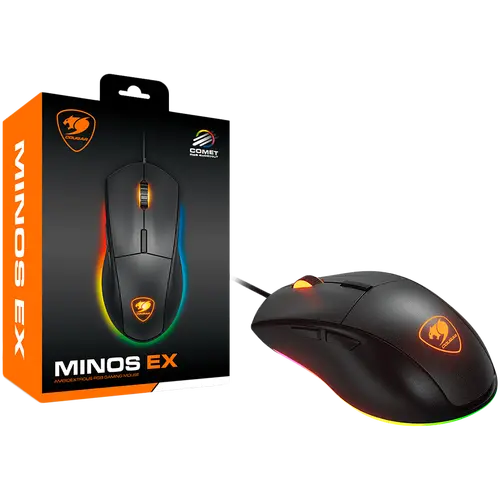 COUGAR Minos EX, Gaming Mouse, PAW3309 Optical gaming sensor, RGB Lightning, 6400 DPI, 1000Hz Poling rate, 20M gaming switches, 1.8m Cable length, 89g. - image 3