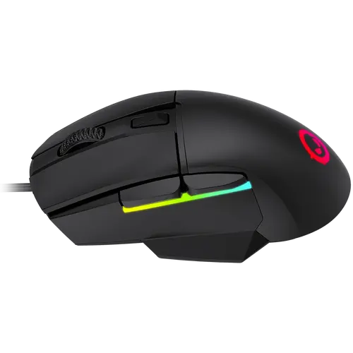 LORGAR Jetter 357, gaming mouse, Optical Gaming Mouse with 6 programmable buttons, Pixart ATG4090 sensor, DPI can be up to 8000, 30 million times key life, 1.8m PVC USB cable, Matt UV coating and RGB lights with 4 LED flowing mode, size:124.90*71.65*41.36mm, 115g - image 1