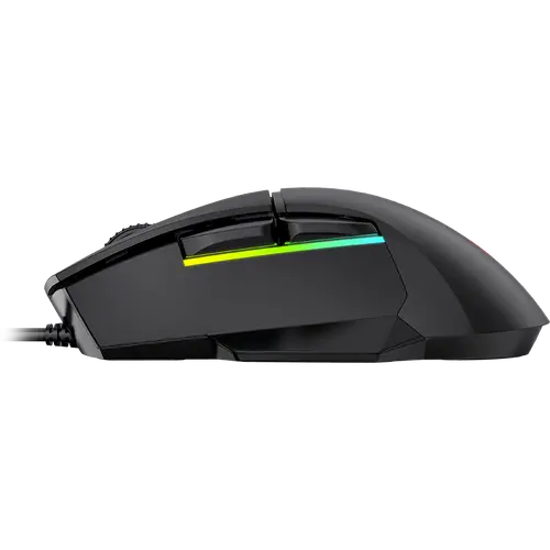 LORGAR Jetter 357, gaming mouse, Optical Gaming Mouse with 6 programmable buttons, Pixart ATG4090 sensor, DPI can be up to 8000, 30 million times key life, 1.8m PVC USB cable, Matt UV coating and RGB lights with 4 LED flowing mode, size:124.90*71.65*41.36mm, 115g - image 2