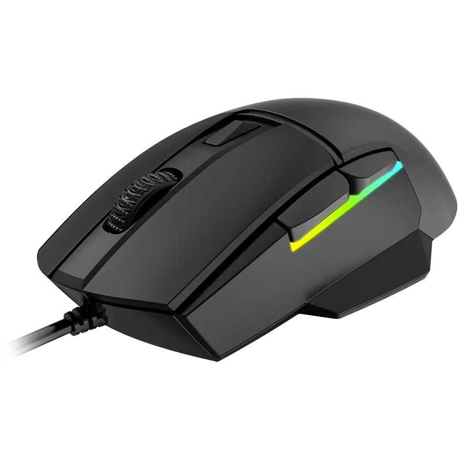LORGAR Jetter 357, gaming mouse, Optical Gaming Mouse with 6 programmable buttons, Pixart ATG4090 sensor, DPI can be up to 8000, 30 million times key life, 1.8m PVC USB cable, Matt UV coating and RGB lights with 4 LED flowing mode, size:124.90*71.65*41.36mm, 75g - image 4