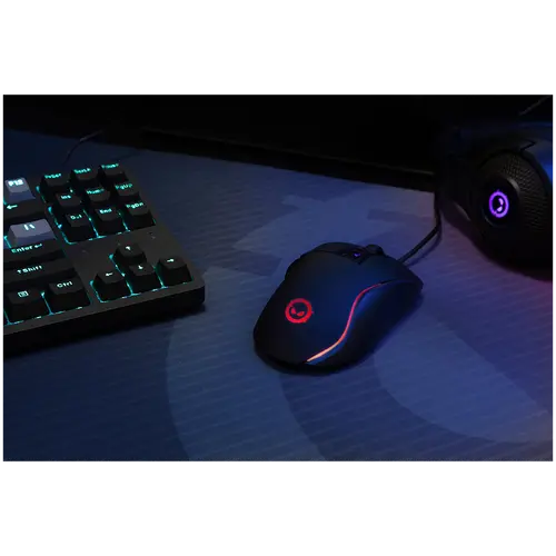 LORGAR Jetter 357, gaming mouse, Optical Gaming Mouse with 6 programmable buttons, Pixart ATG4090 sensor, DPI can be up to 8000, 30 million times key life, 1.8m PVC USB cable, Matt UV coating and RGB lights with 4 LED flowing mode, size:124.90*71.65*41.36mm, 115g - image 4