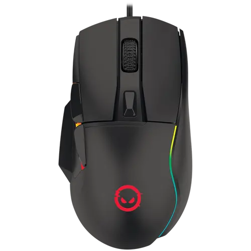 LORGAR Jetter 357, gaming mouse, Optical Gaming Mouse with 6 programmable buttons, Pixart ATG4090 sensor, DPI can be up to 8000, 30 million times key life, 1.8m PVC USB cable, Matt UV coating and RGB lights with 4 LED flowing mode, size:124.90*71.65*41.36mm, 75g